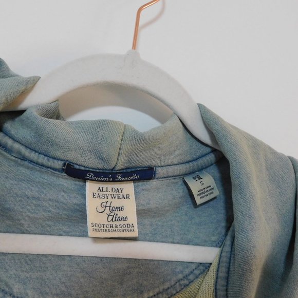 Light Blue Acid Wash/Fade Hoodie - Picture 2 of 5